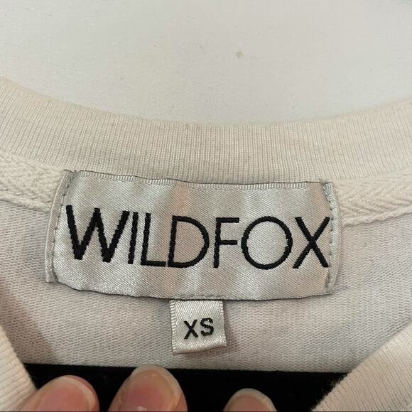 Wildfox Red & White Striped Pullover Sweatshirt Womens XS Crew Neck Long Sleeve - Picture 7 of 7